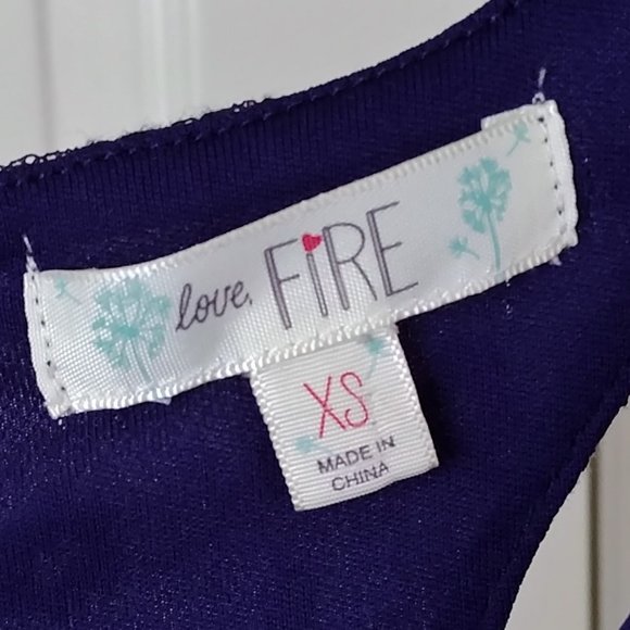 Love Fire Navy Blue Lace Party Cocktail Dress Juniors Size XS - Picture 3 of 3